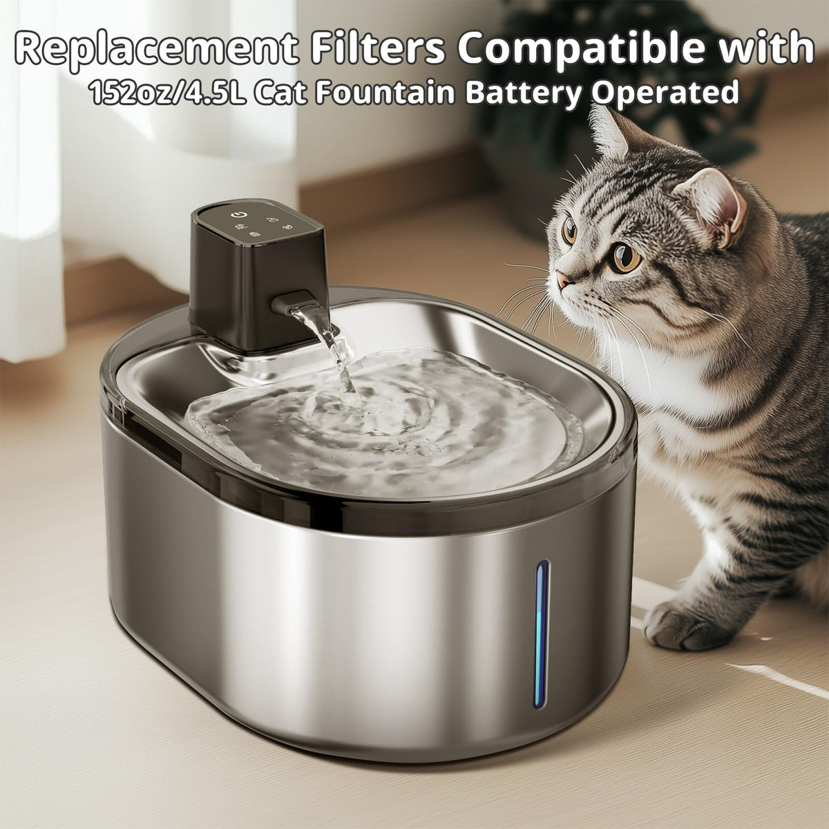 Cat Water Fountain Filter Pet Drinking Fountain Filter & Sponges for 152oz (9 Filters+9 Sponges)