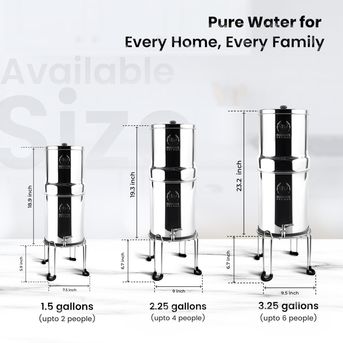 1.5G Water Filter System with Steel Stand & Fluoride Filter (1.5 gallons / Fluoride System with Steel Stand)
