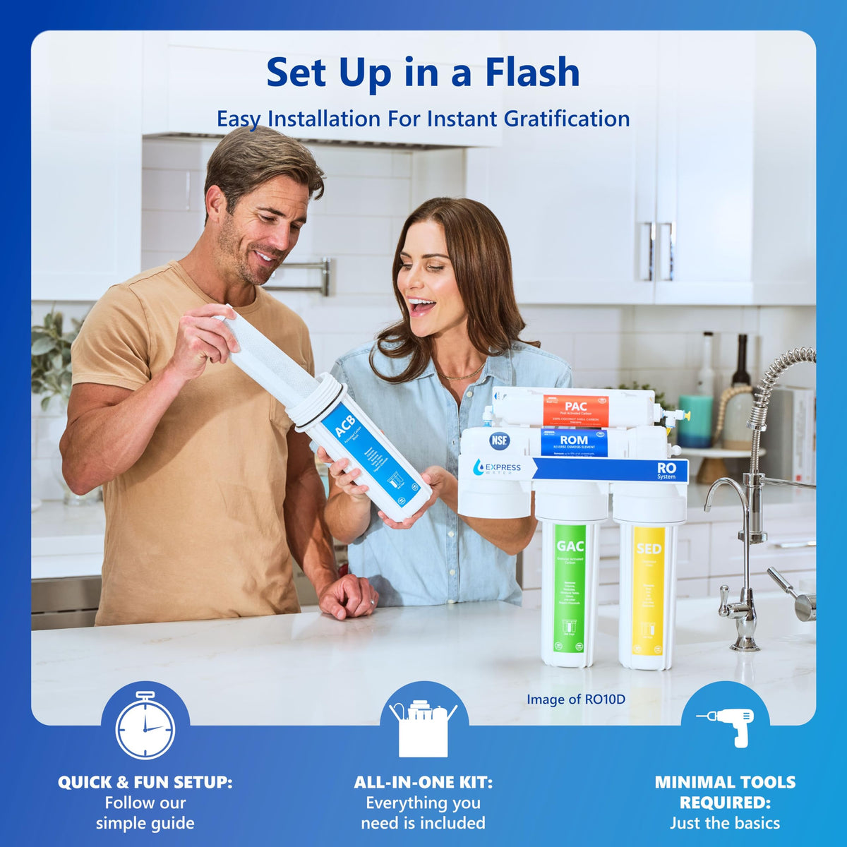Reverse Osmosis Water Filter System (Osmosis + Minerals / Modern Chrome)