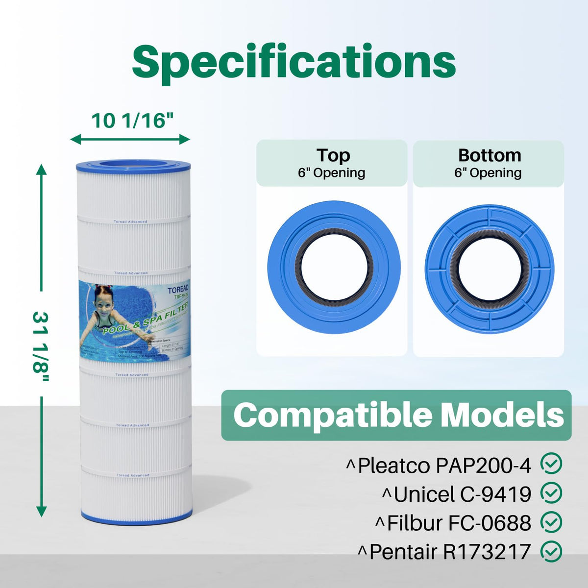 PAP200 Pool Filter Replaces Pentair Clean and Clear 200 (Pack of 1)