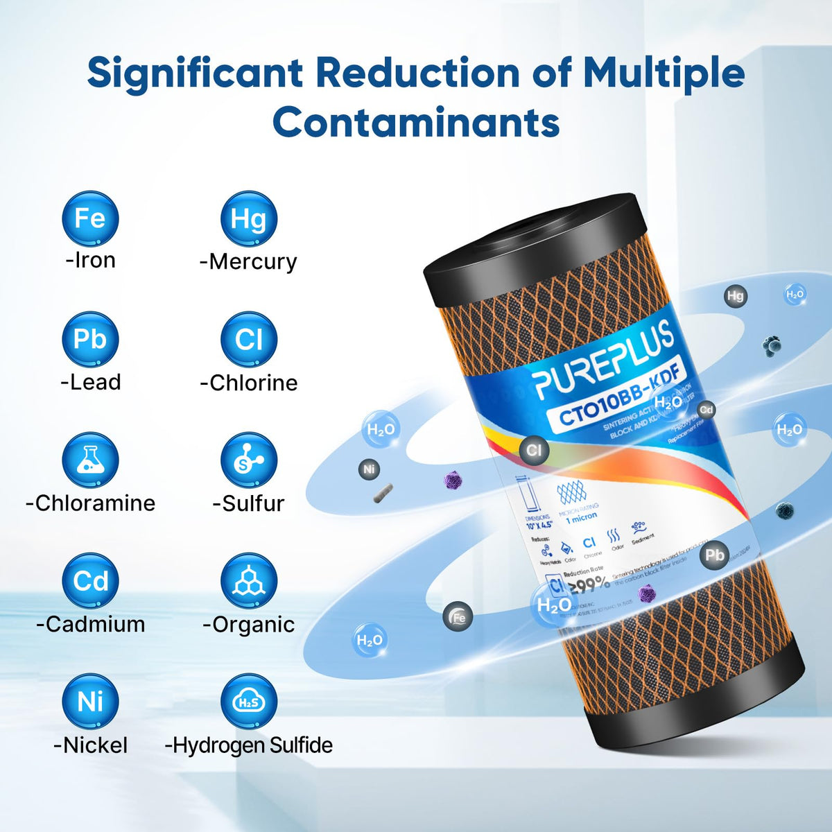 1 Micron 10"x4.5" Whole House Water Filter (1 Count (Pack of 1))