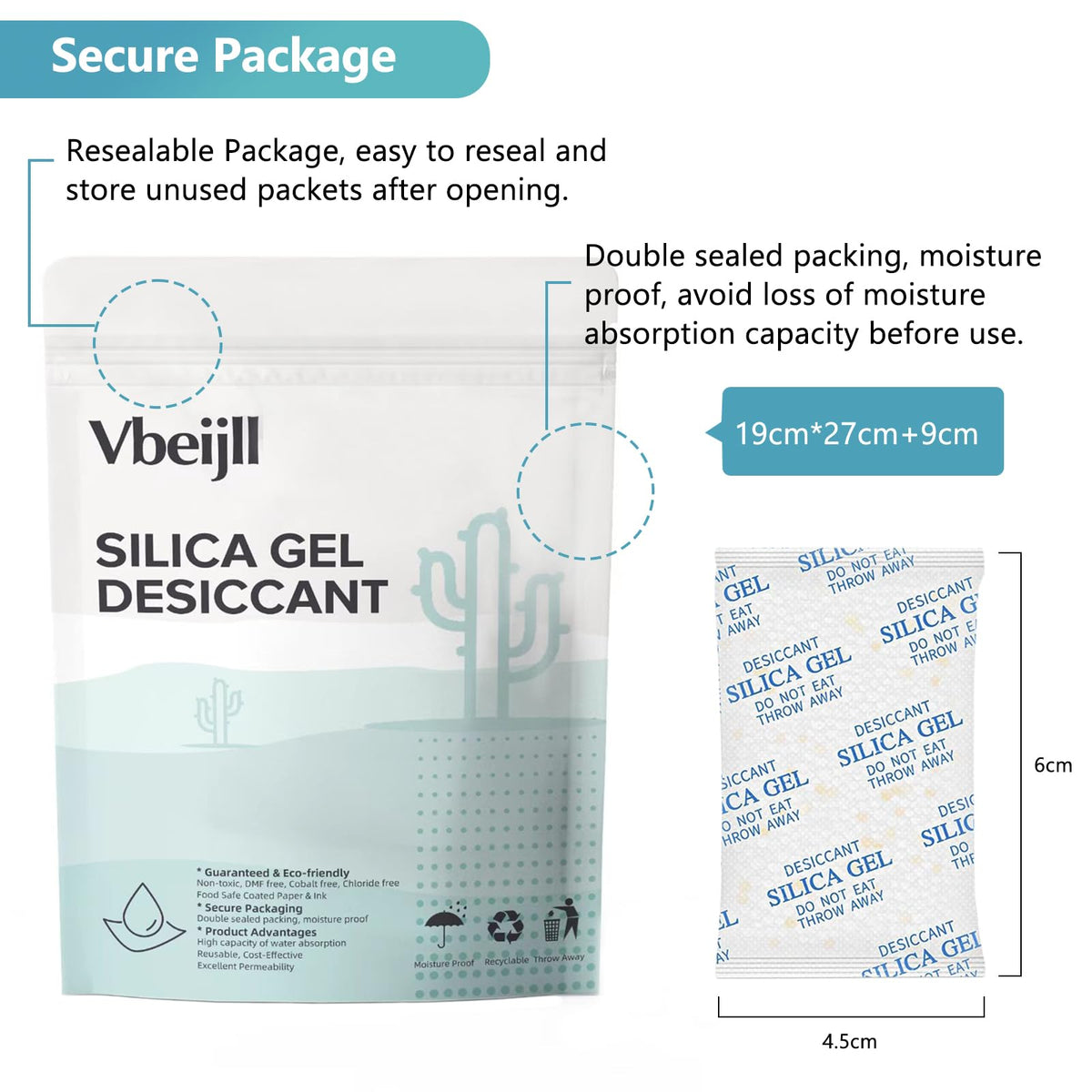 5 Gram 50 Pack (5 Gram / A-Grade Silica Gel)