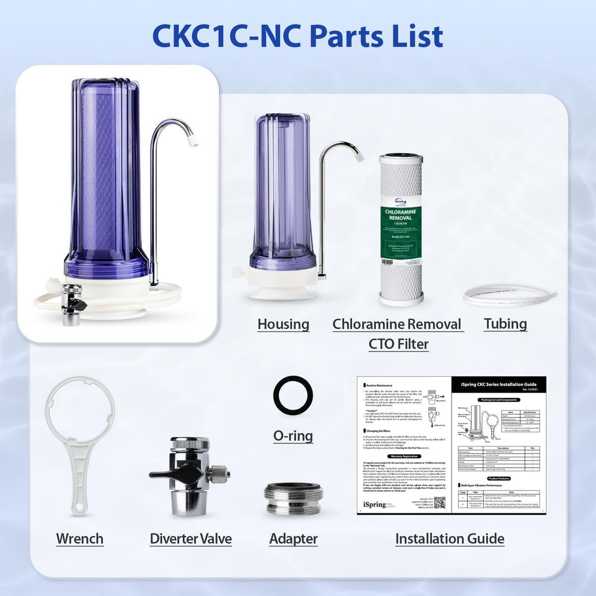 CKC1C NC Chloramine Removal Water Filter for Sink Faucet