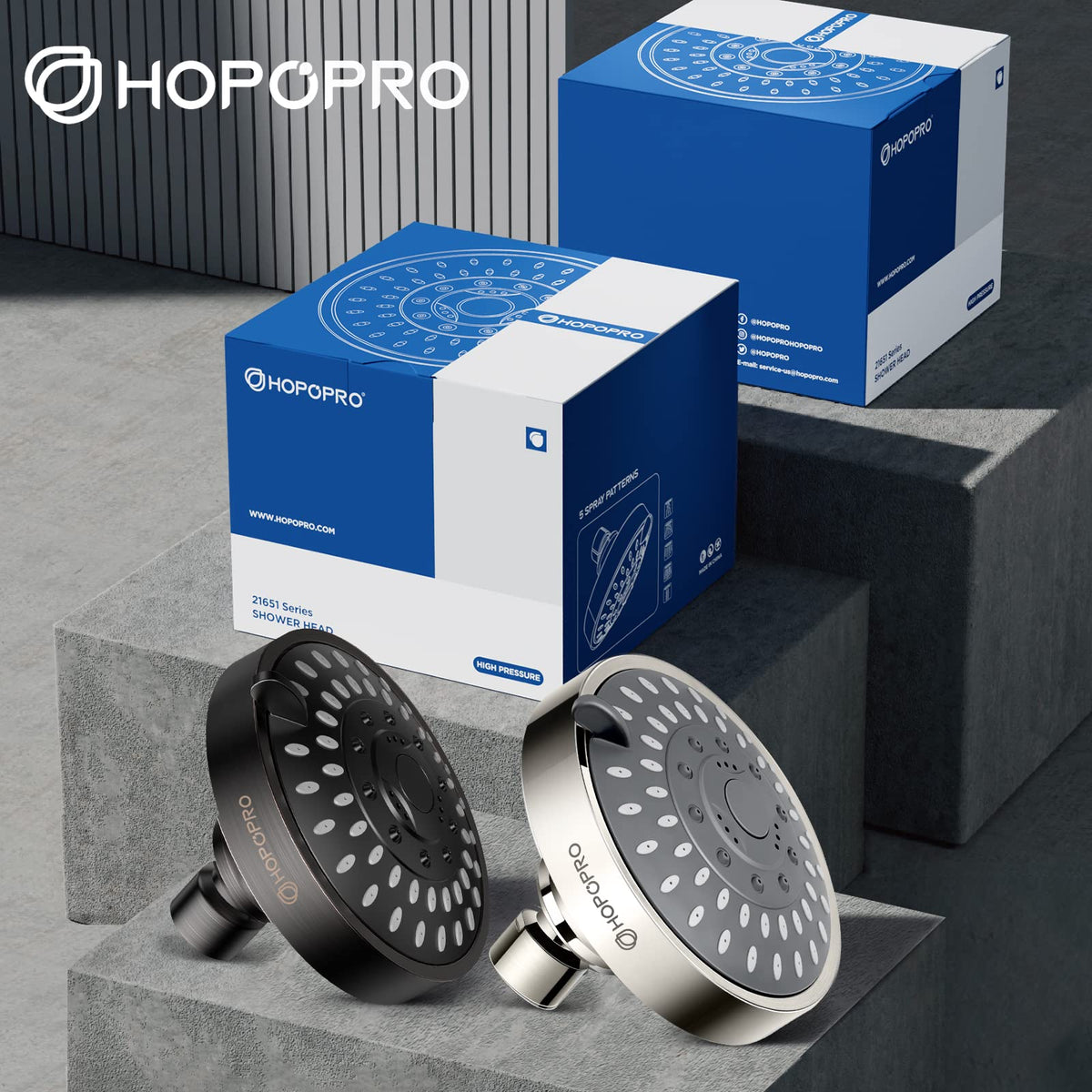 High Pressure Shower Head (4 Inch Modern / Brushed Nickel)