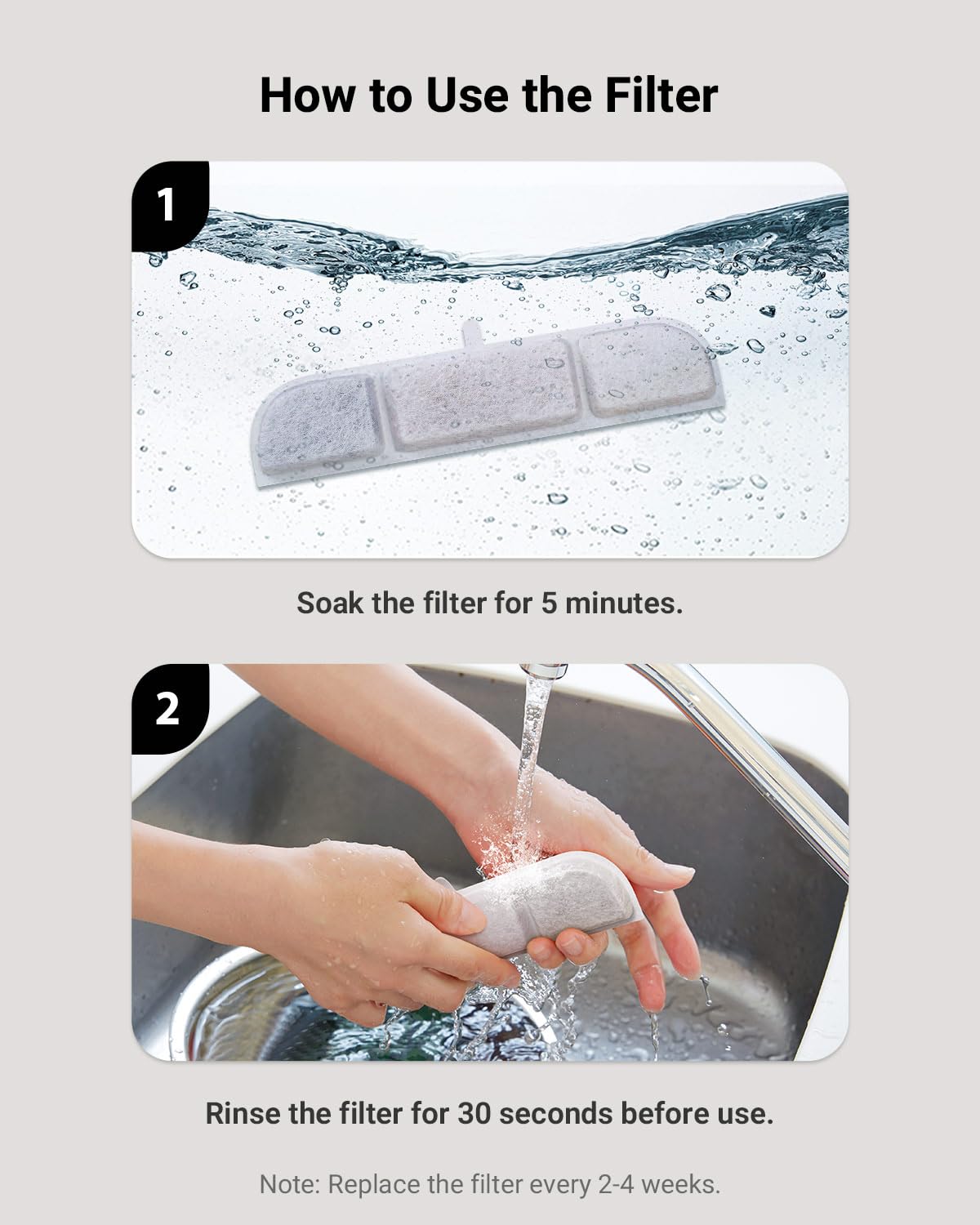 12 Packs Replacement Filters for Battery Operated Cat Water Fountain DPWFP6 Fursink