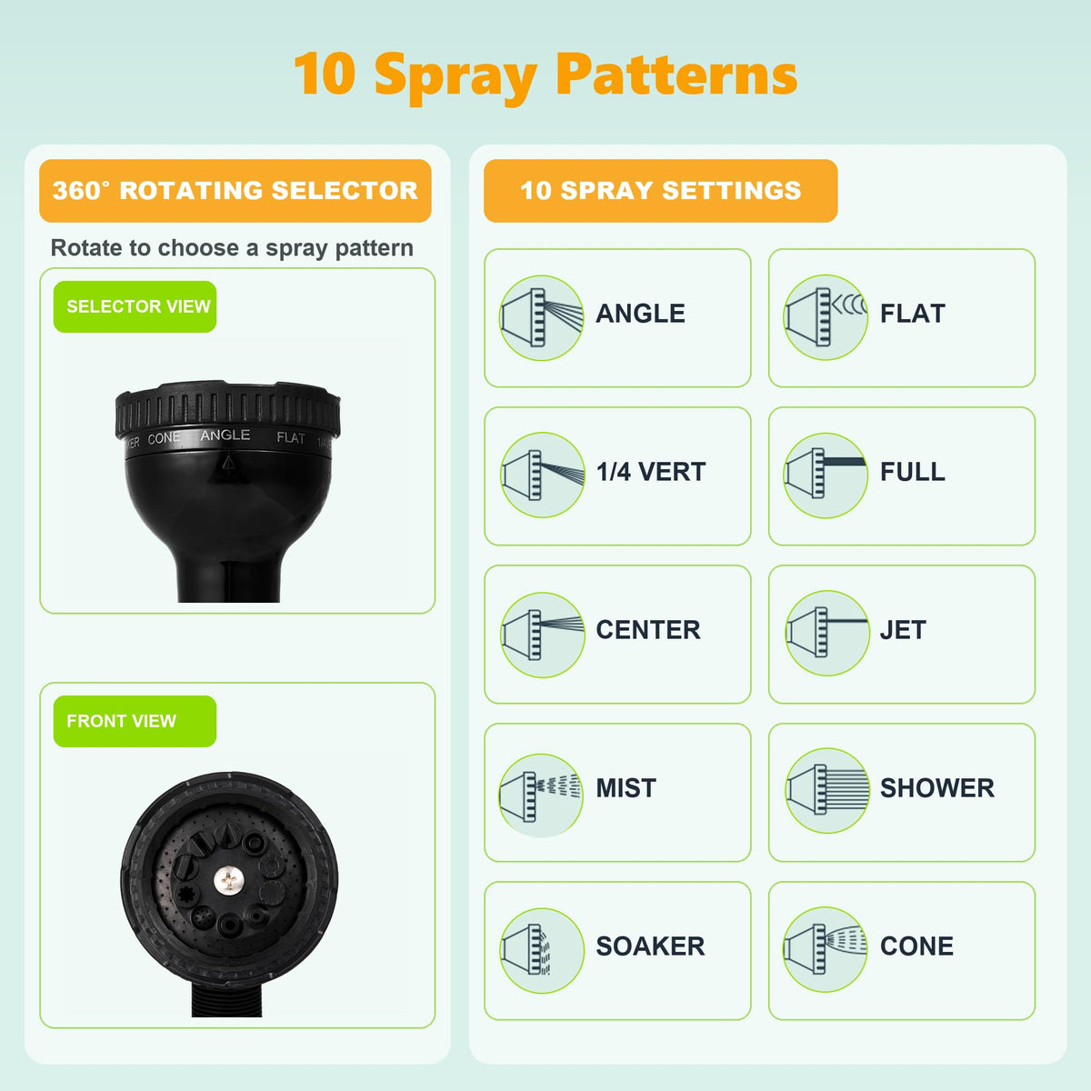 8L/2.1-Gal Portable Shower for Beach & Camping, 10 Spray Patterns (White-8L)