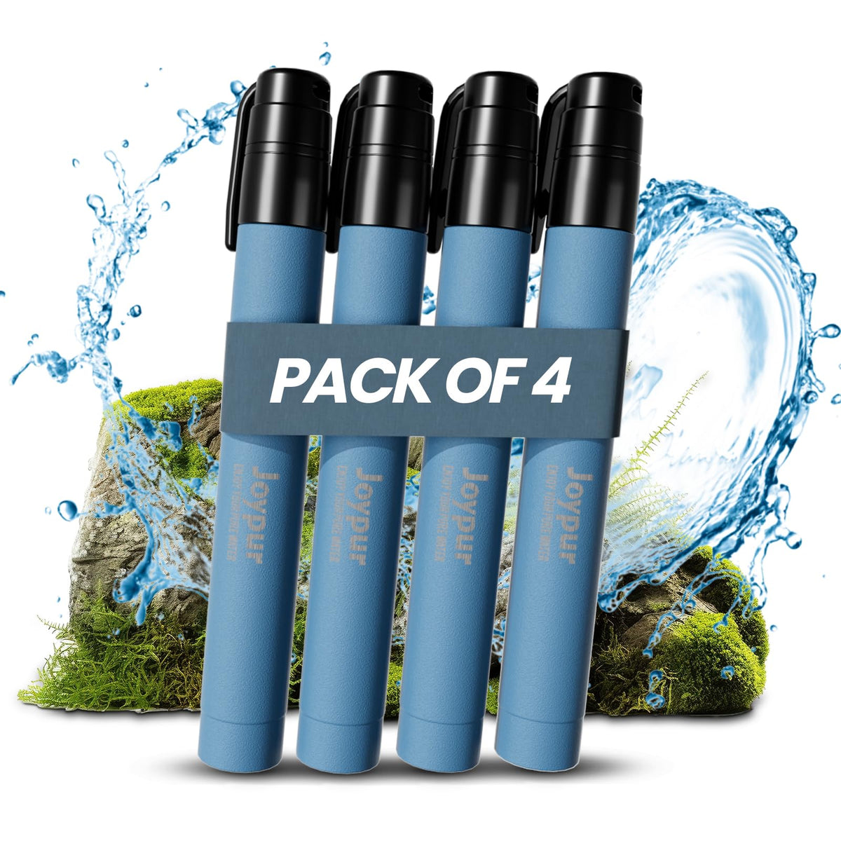 Camping Water Filtration Straw (4PACK / Blue)