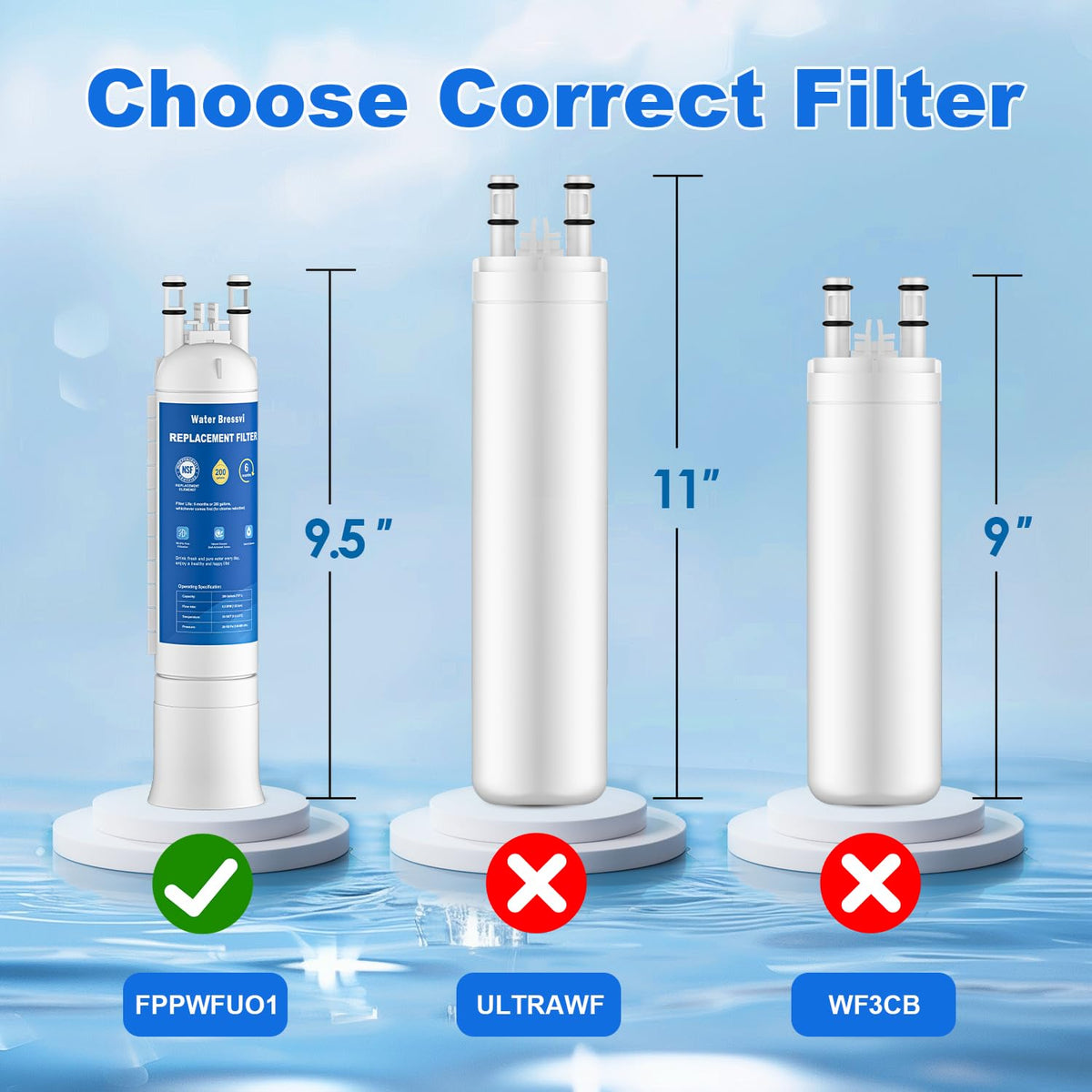 FPPWFU01 Water Filter Replacement Compatible with FPPWFU01