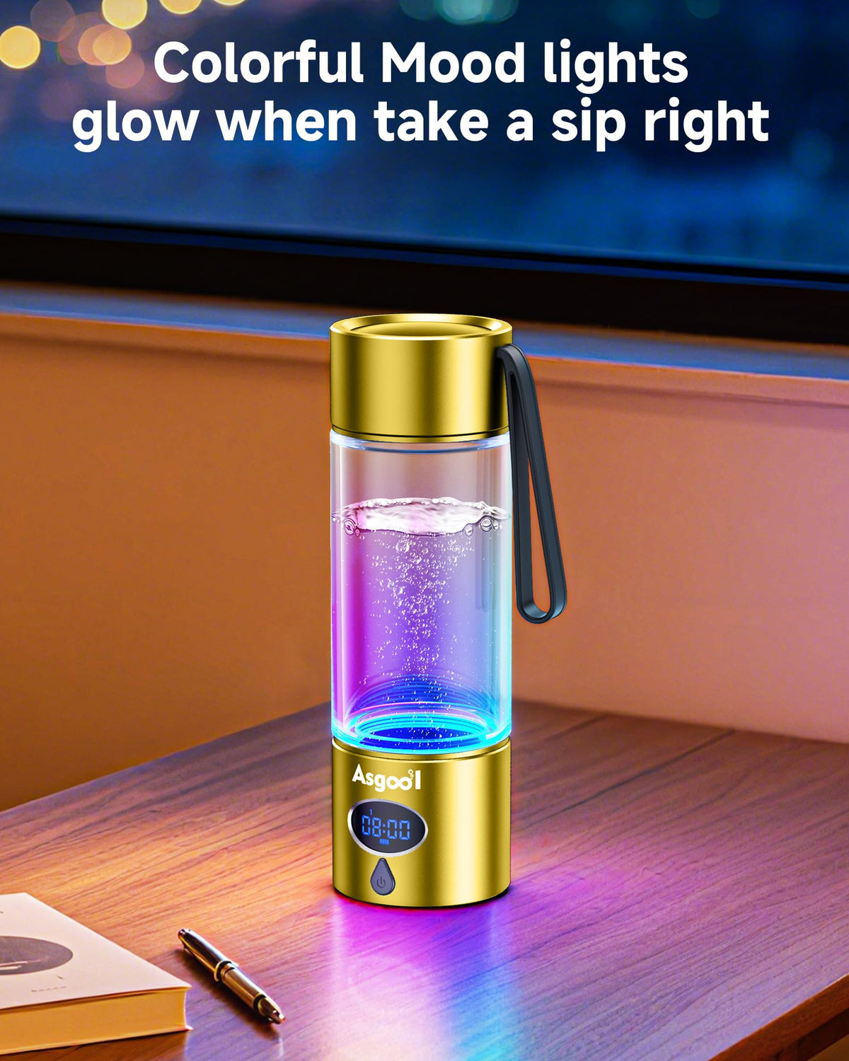 360ml Portable Hydrogen Water Bottle Generator with PEM