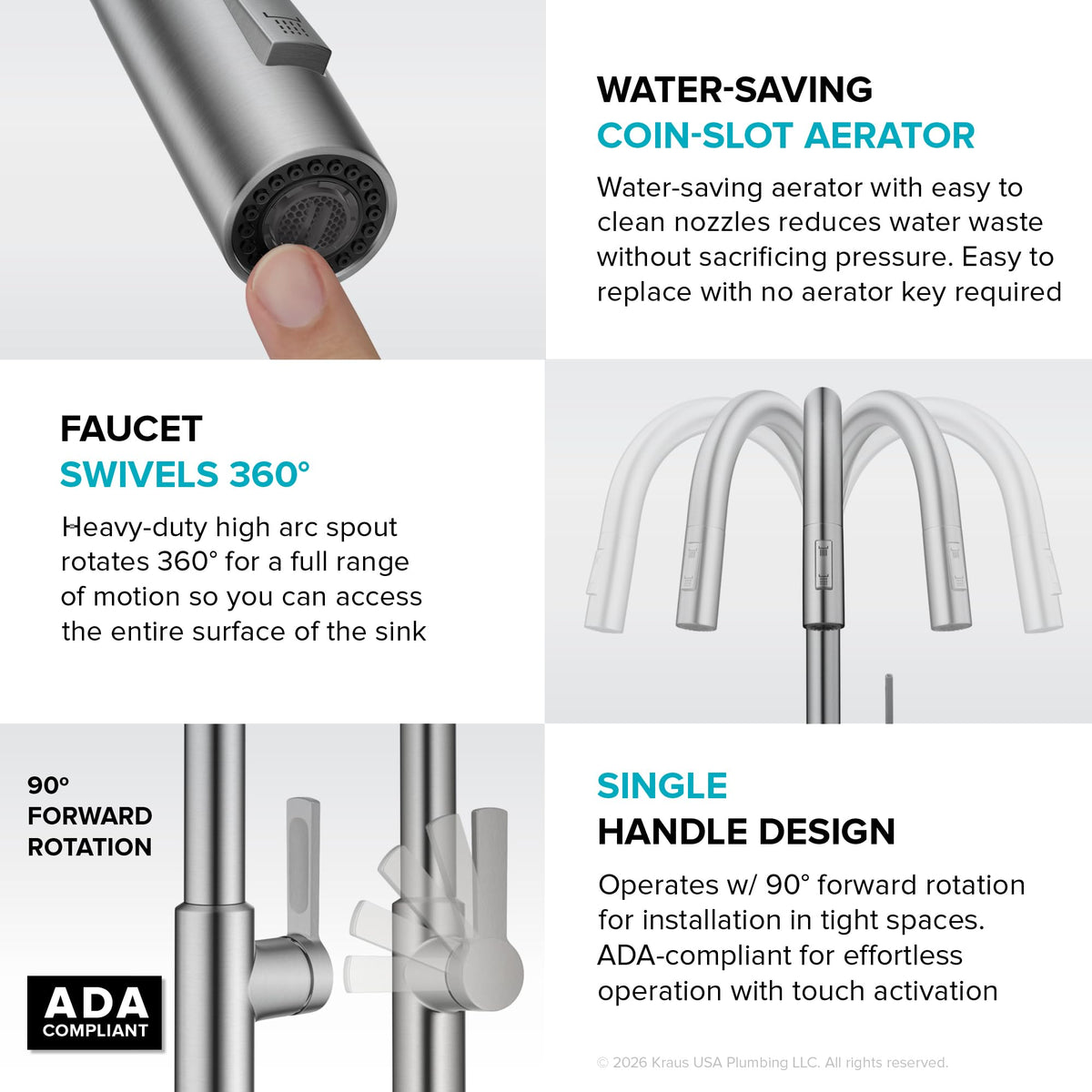 Oletto Touch Kitchen Faucet w (Pull Down Touch Faucet / Spot Free Stainless Steel)