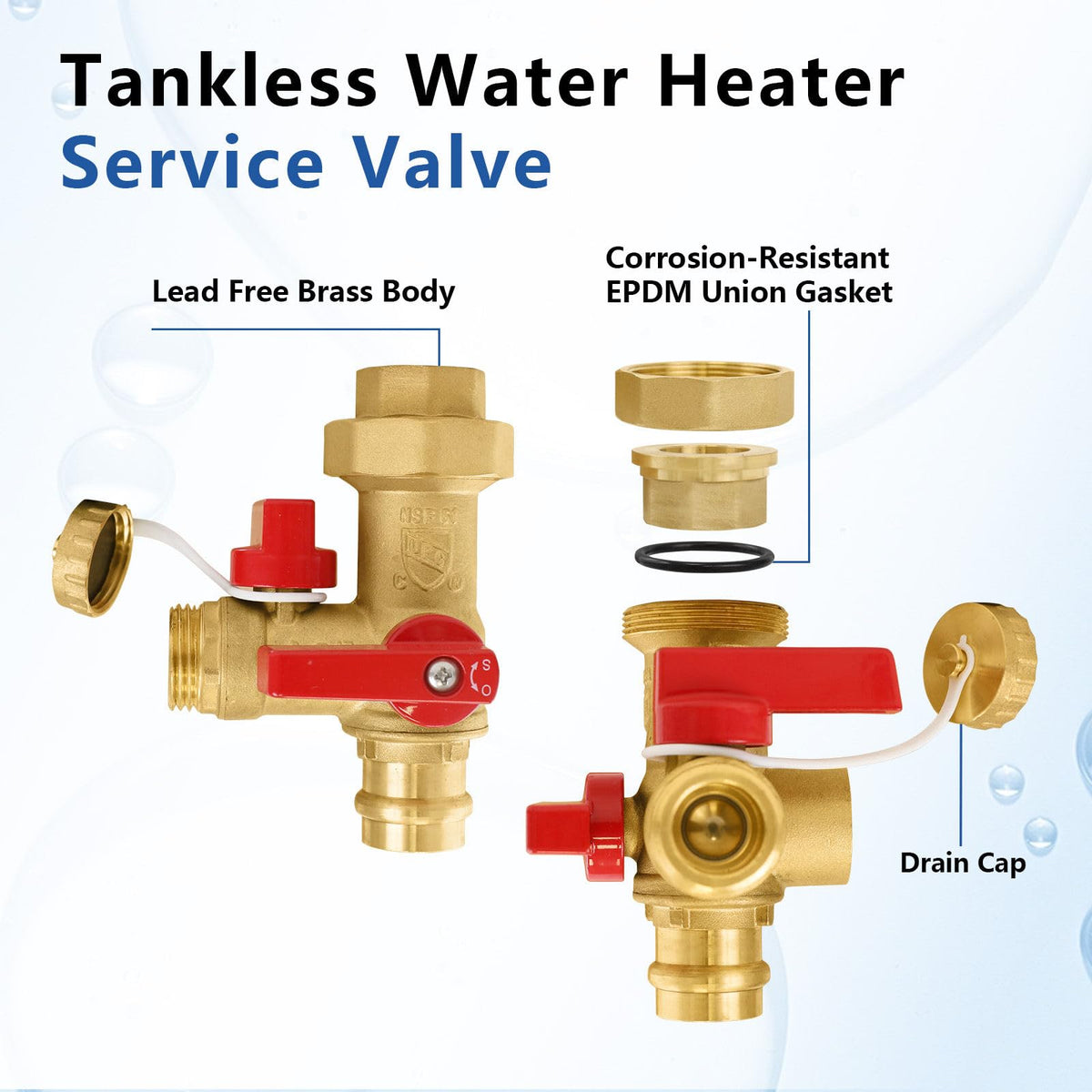 10Set GUOFIS Tankless Water Heater Service Valve Kit (Press)
