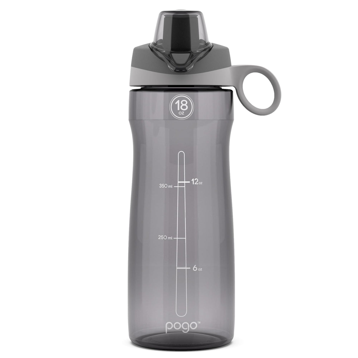 BPA Free Tritan Plastic Water Bottle with Chug Lid (Grey / 18 Ounces)