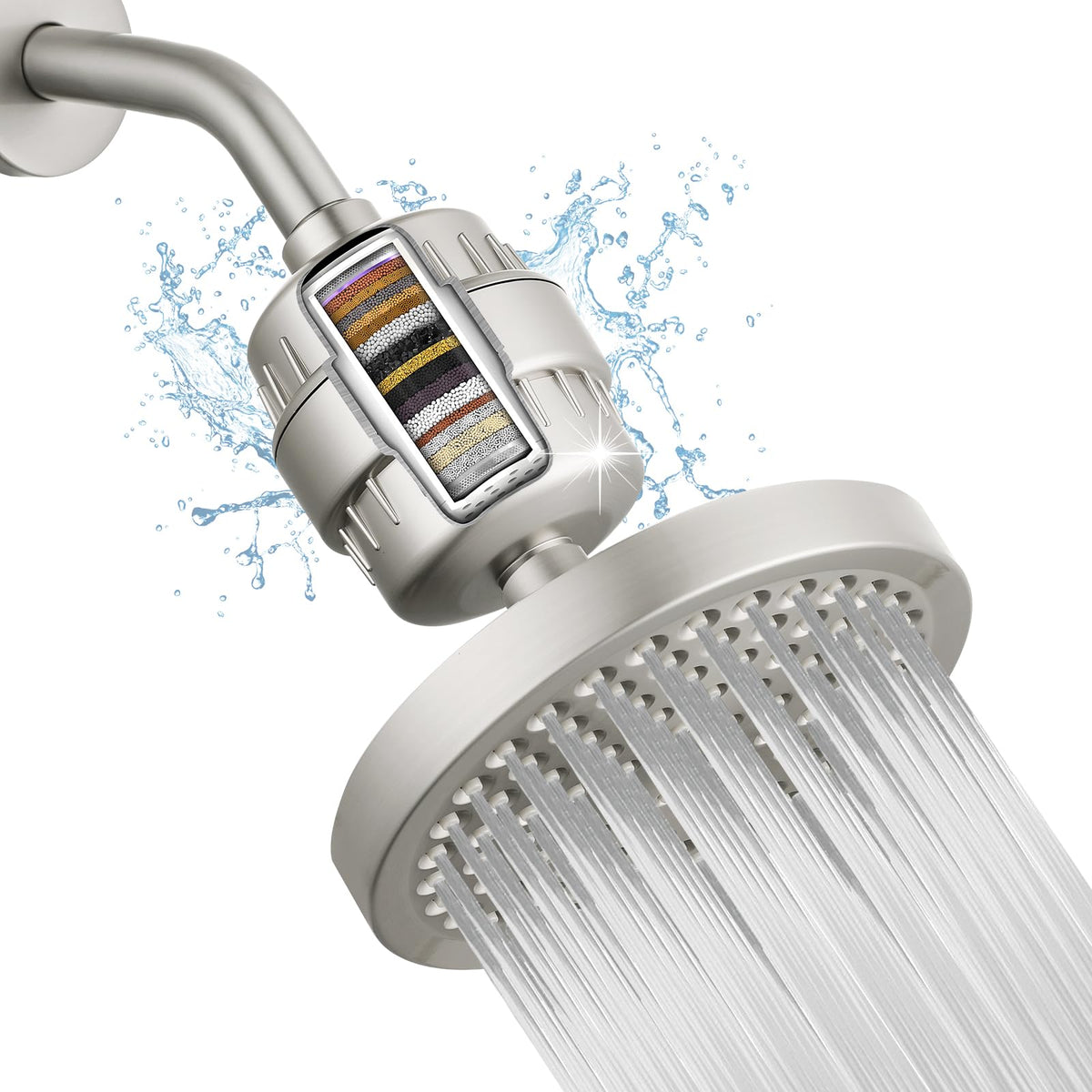 High Pressure Filtered Shower Head Set (Brushed Nickel, filtered)