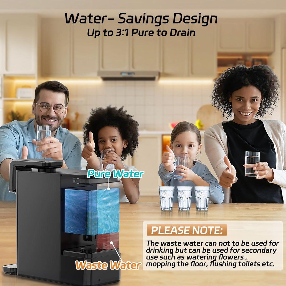 Reverse Osmosis Water Filter Countertop (Grey)