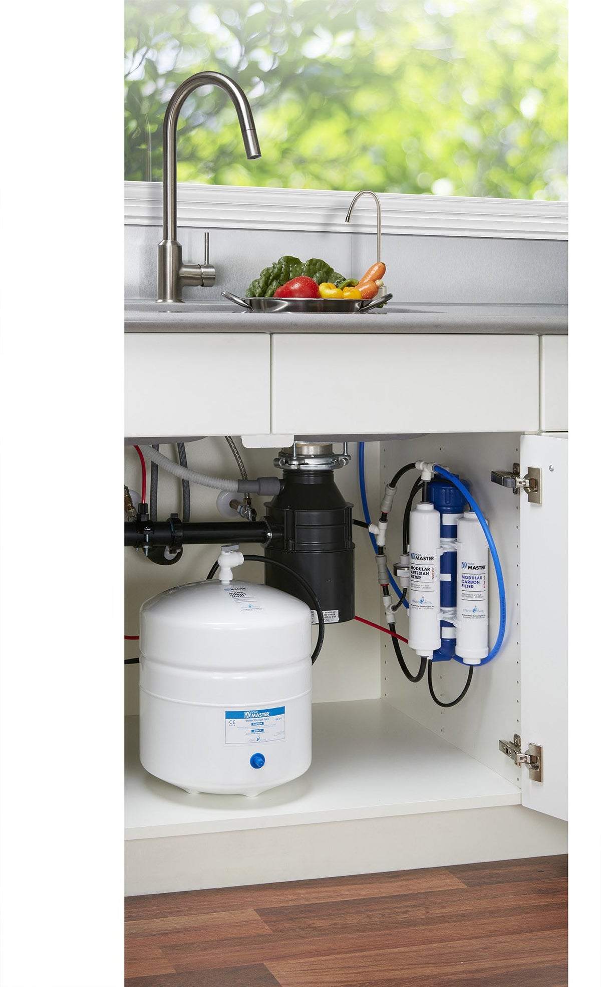 TMAFC-ERP-L Artesian Full Contact Loaded RO System, 7-Stages, 99% Rejection DOW Membrane, Patented 2-Pass Alkaline Remineralization, Fast 4.5s Fill Rate, 1:1 Pure, Lux Faucet, Fridge kit (TMAAFC-ERP-L Loaded)