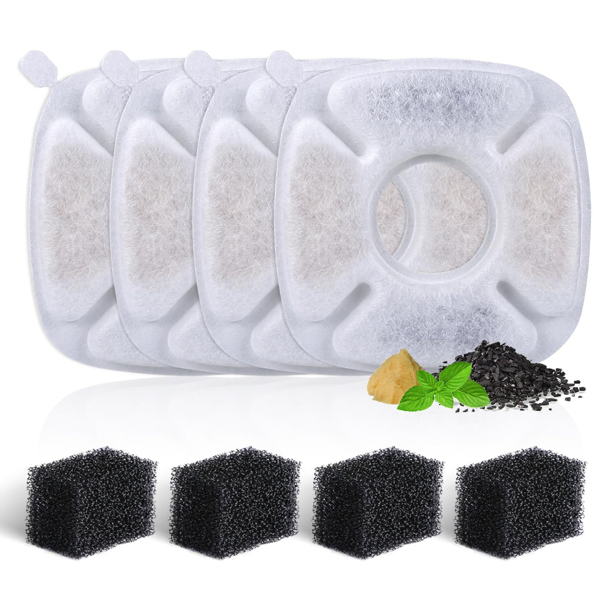 4 Pack Replacement Filters and Sponges for 50 (4+4)