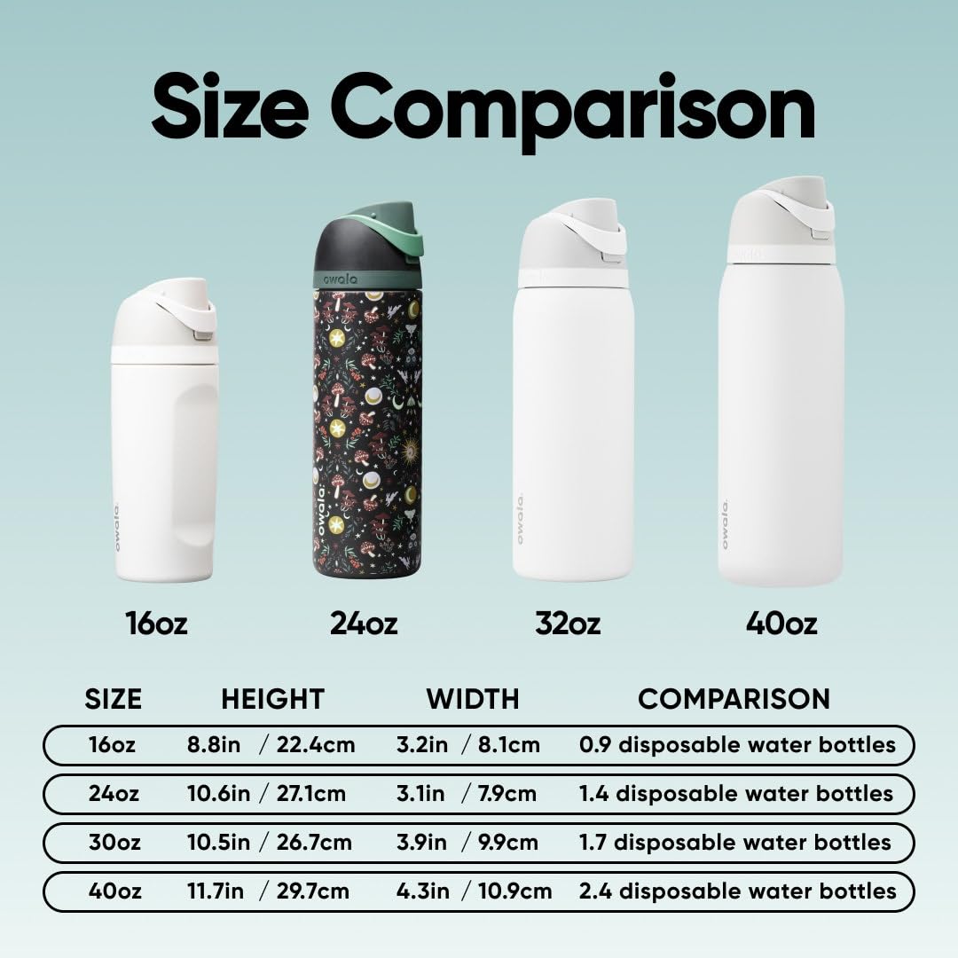 FreeSip Stainless Steel Water Bottle 24 oz Wild Whimsy (Wild Whimsy / 24 Ounces)