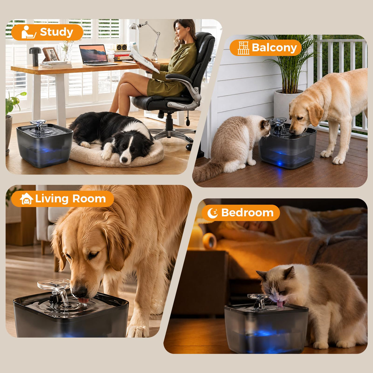 Pet Water Fountain for Large Dogs & Cats