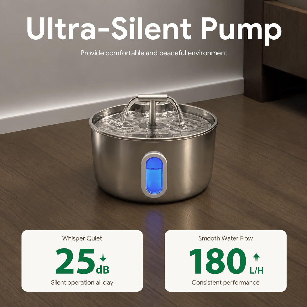 Stainless Steel Cat Water Fountain