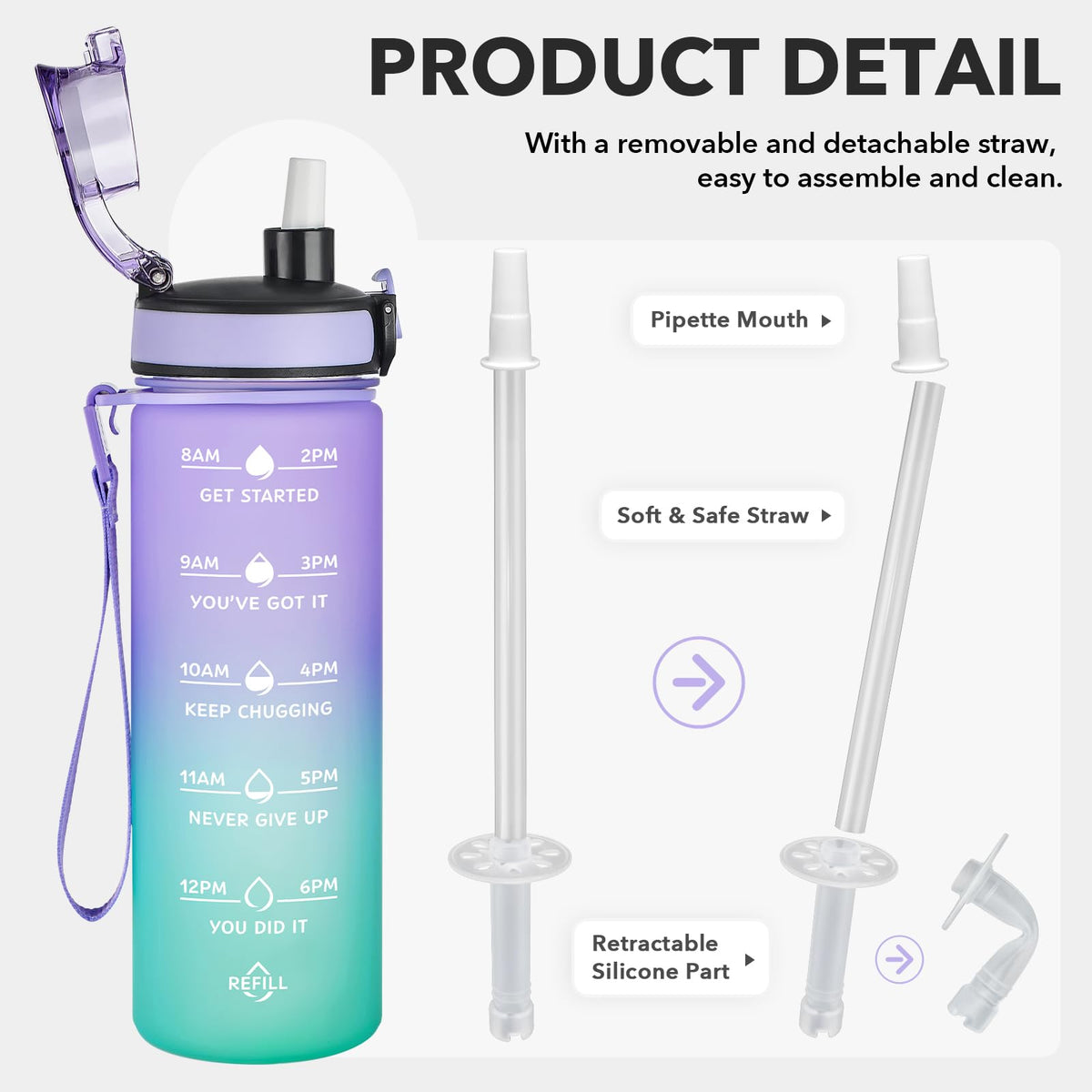 24 oz Water Bottle (Lavender / 24 Ounces)