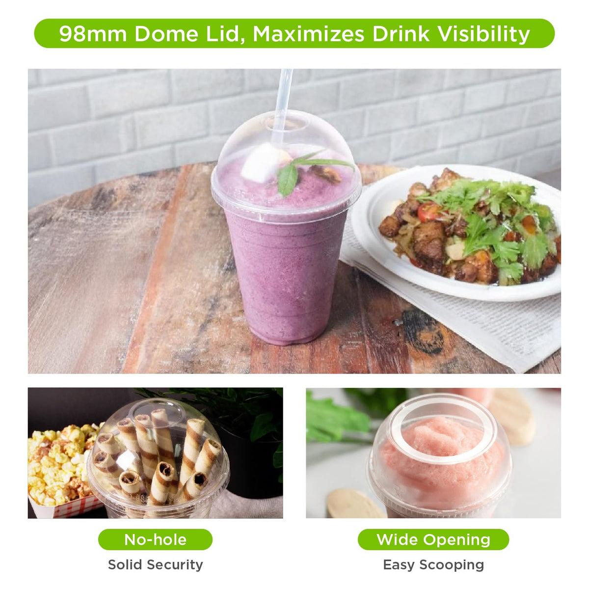 1,000 ct - 16 oz] Compostable PLA Plastic Cups, BPI Certified Disposable Renewable Cold Cups for Iced Coffee, Smoothies, and More | Green Line (16 Ounces)