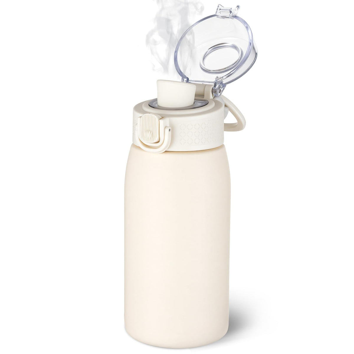 Insulated Water Bottle 12 oz with Dustproof Lid (Beige / 12 Ounces)