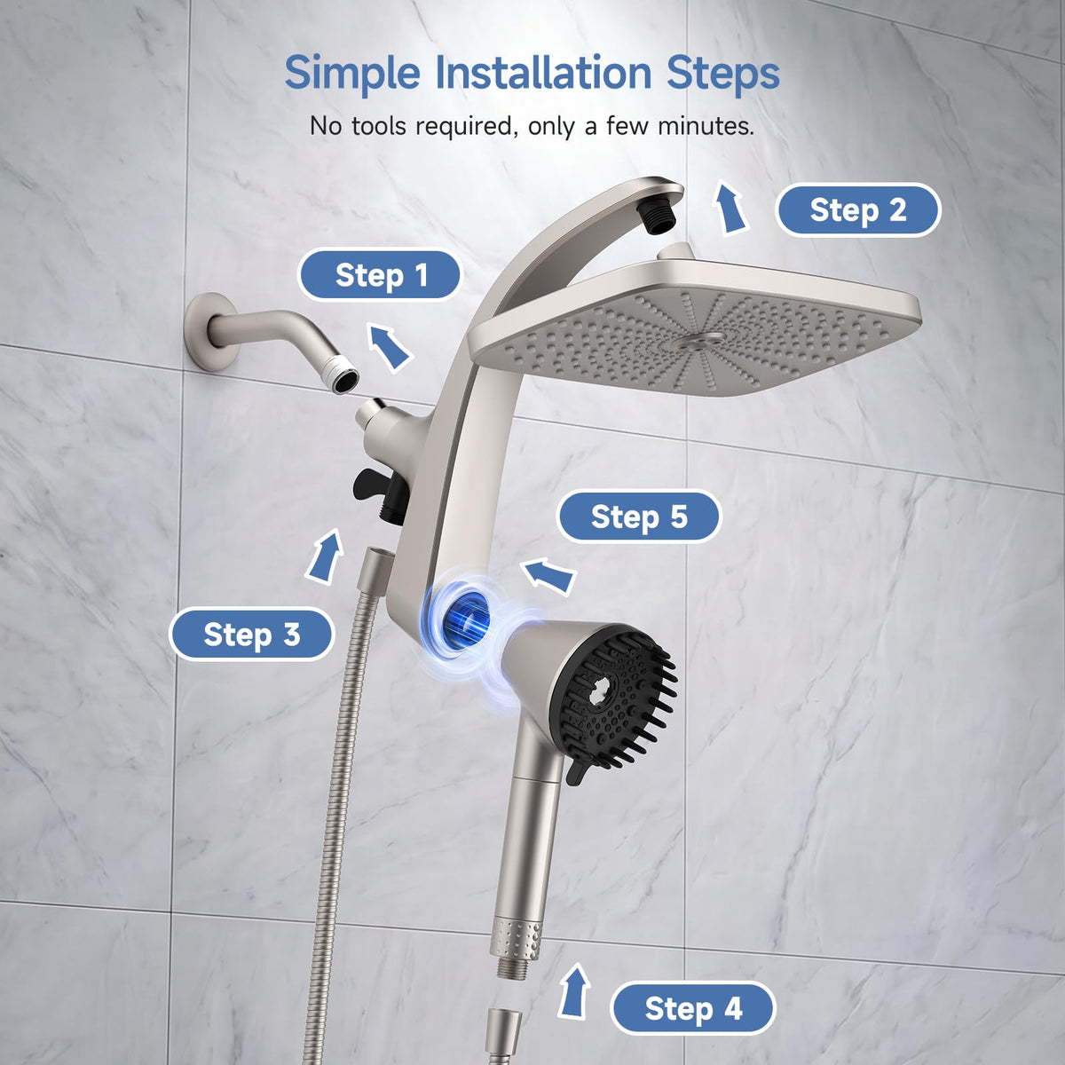 Shower Head with Handheld (Nickel)