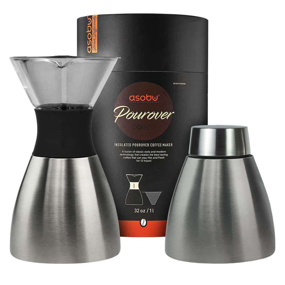 Insulated Pour Over Coffee Maker (Asobu Silver)