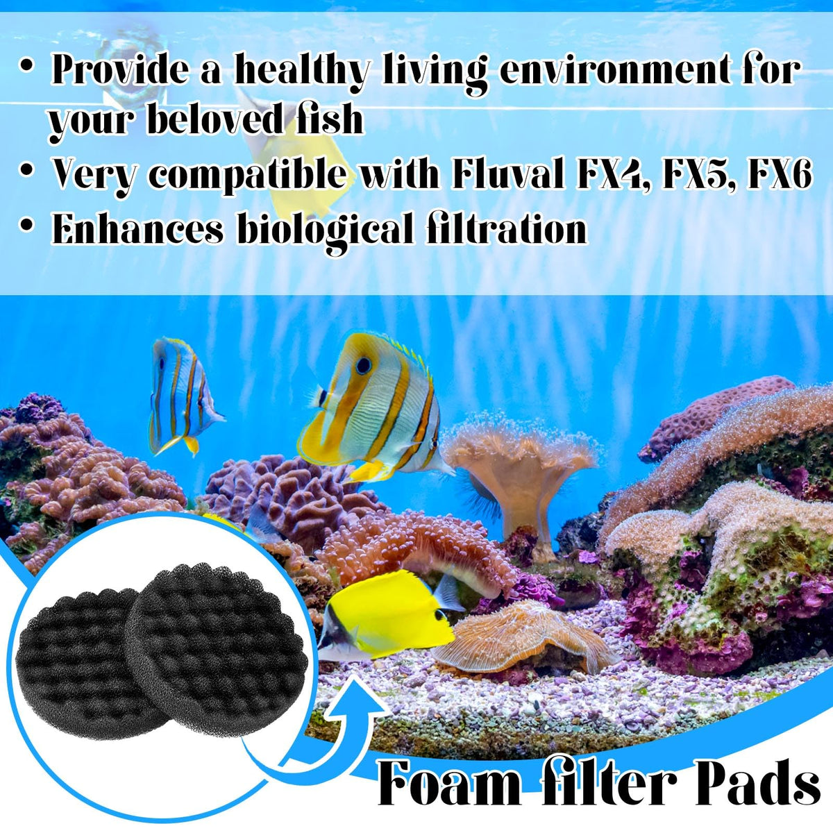 1 Pack Aquarium Filter Pads Compatible with Fluval Fx4