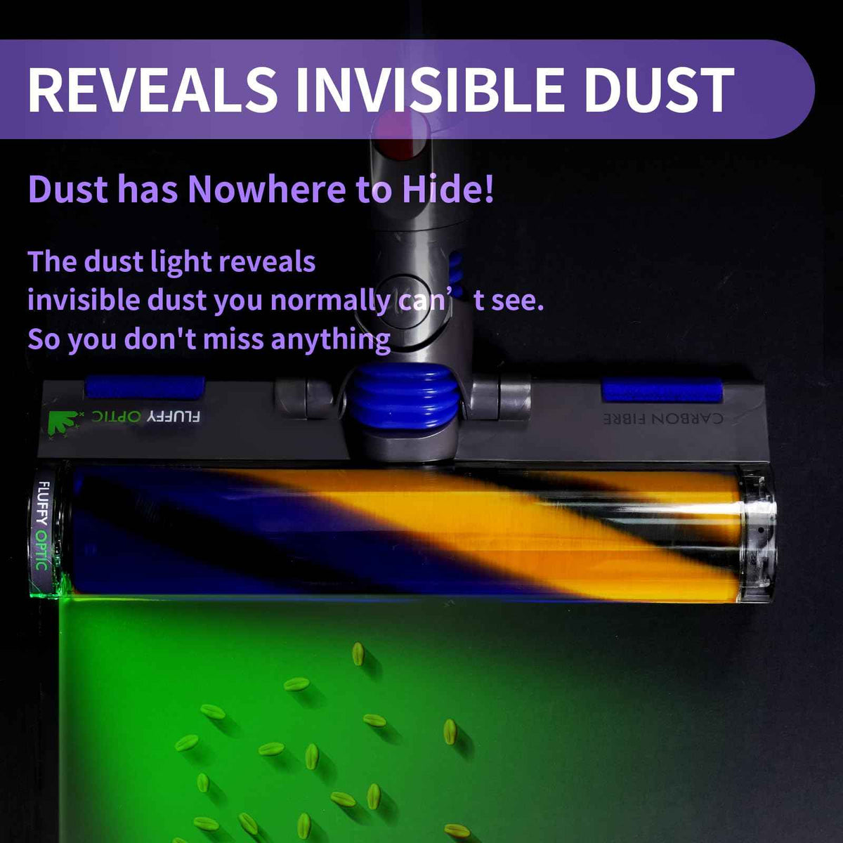 V12 Optic Fluffy Head Compatible with Dyson V9 (Multicolor-V12 Optic Head)
