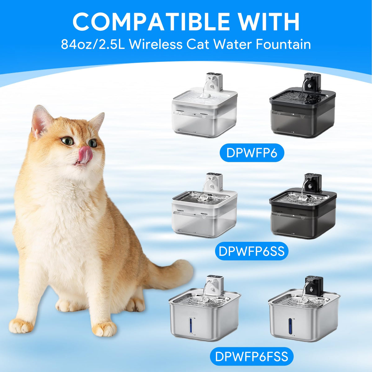 Cat Water Fountain Filter Replacement Compatible with Downy Paws