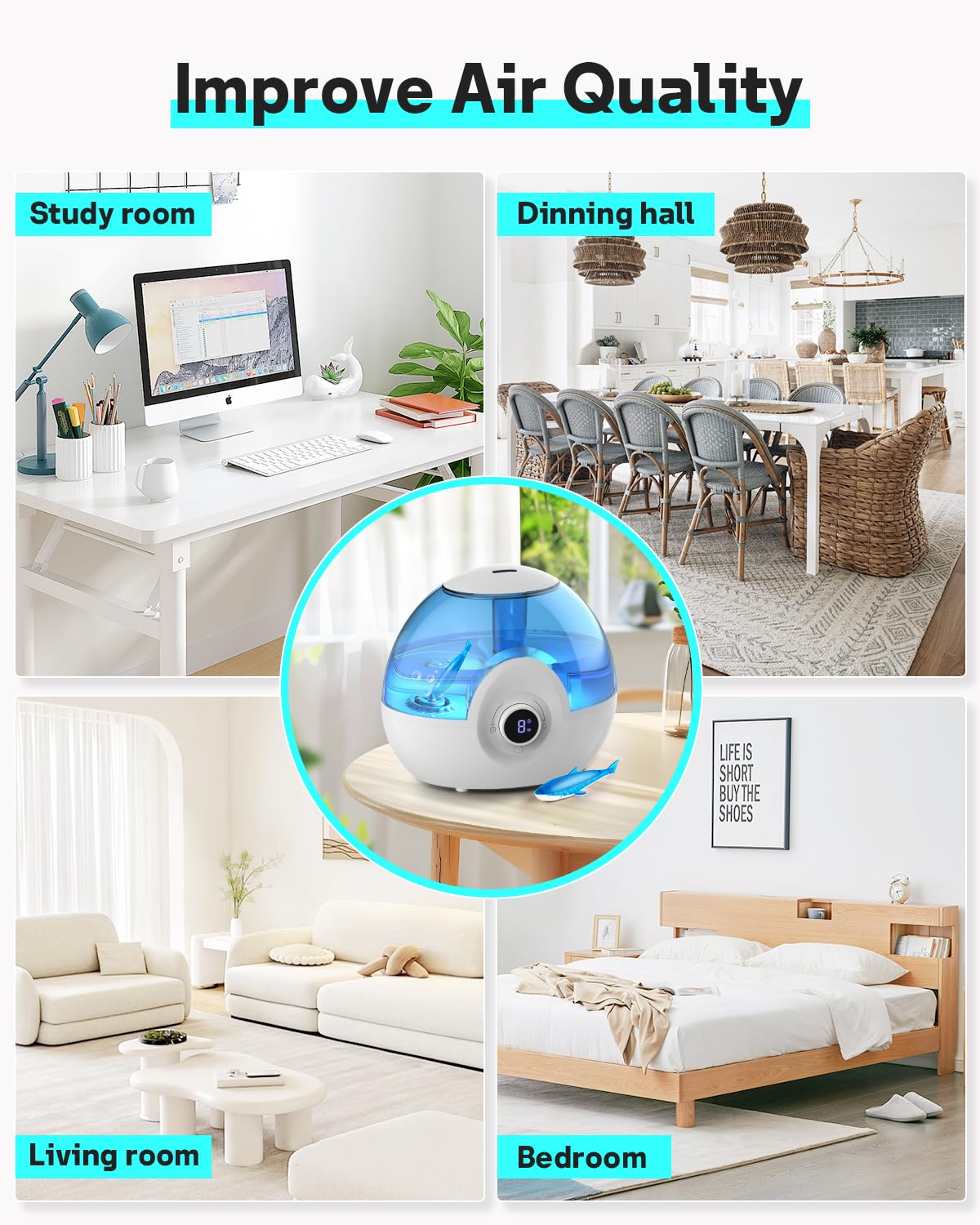 Humidifier Cleaning Shark for Humidifiers & Fish Tanks (Fish-6p Blue)