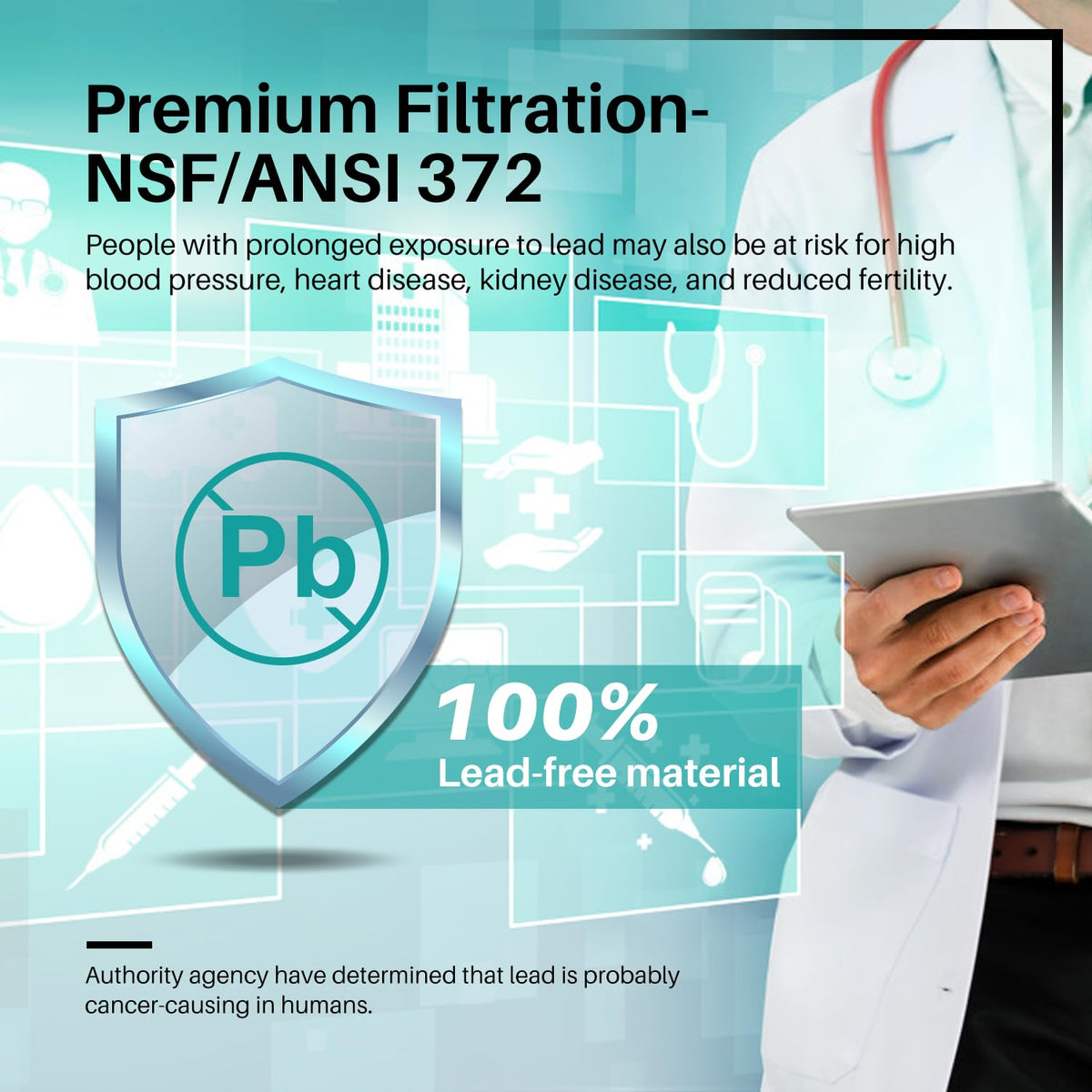 RWF0600A NSF401&53&42 Replacement for GE MWF (3 Count (Pack of 1) / PFOA&PFOS, Ibuprofen, Phenytoin Removal)