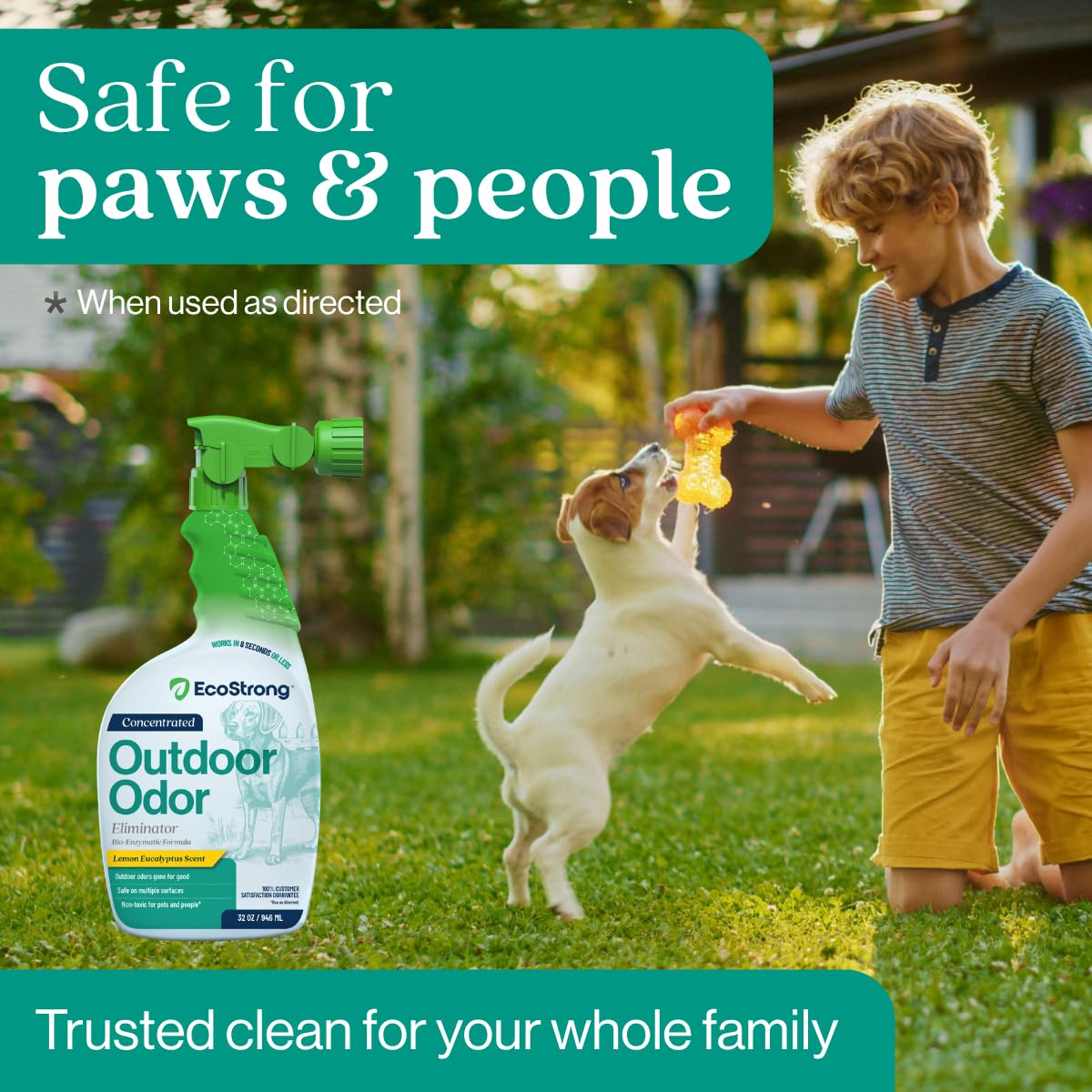 Outdoor Odor Eliminator Outside Dog Urine Enzyme Cleaner Powerful Pet (1 Count (Pack of 1) / 160 oz Bundle w Sprayer)