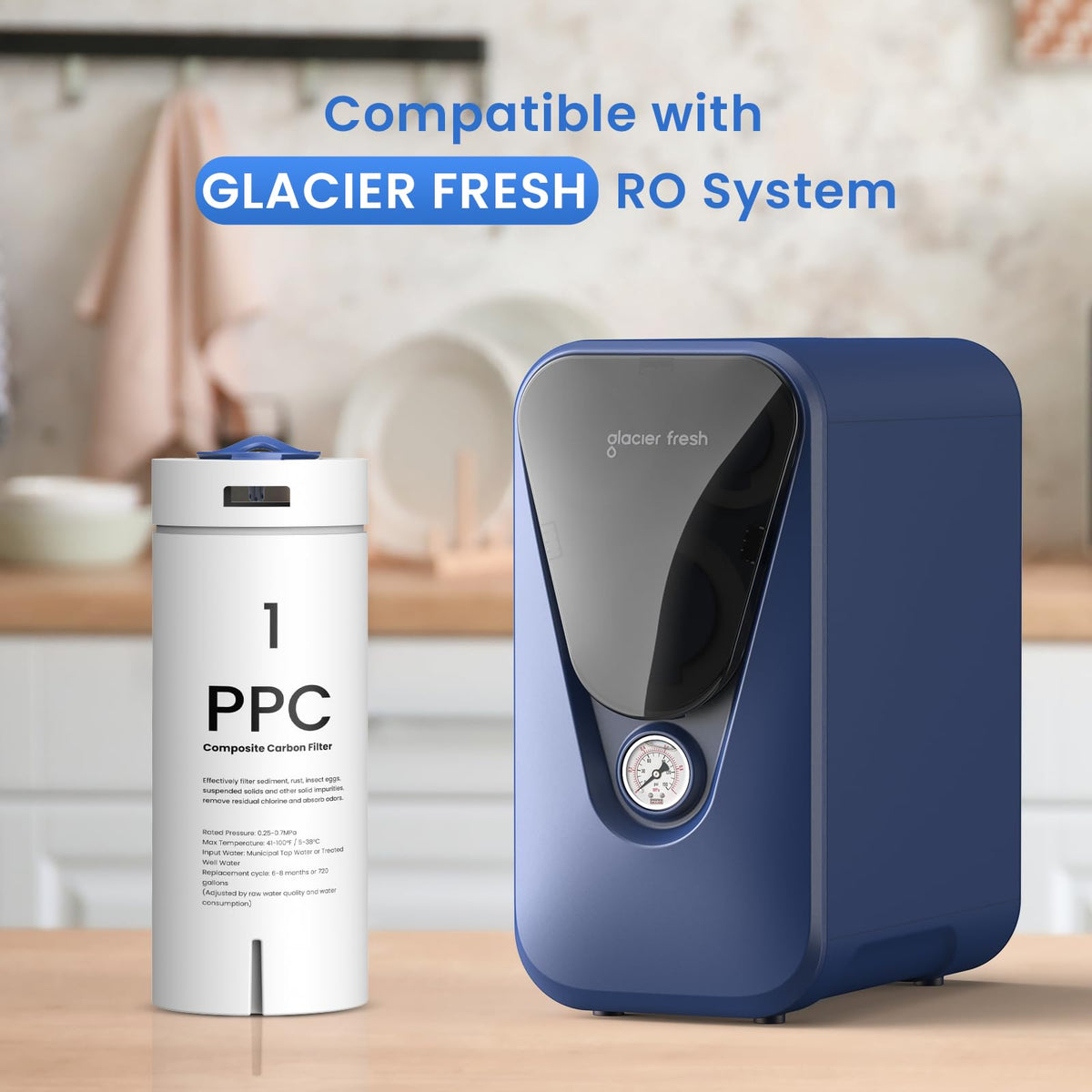 PPC Filter Replacement for GFU03 Reverse Osmosis System (Light White-PPC Filter)