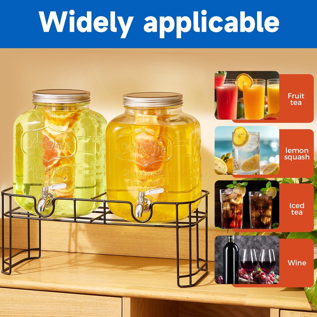 1.5 Gallon Glass Drink Dispensers for Parties