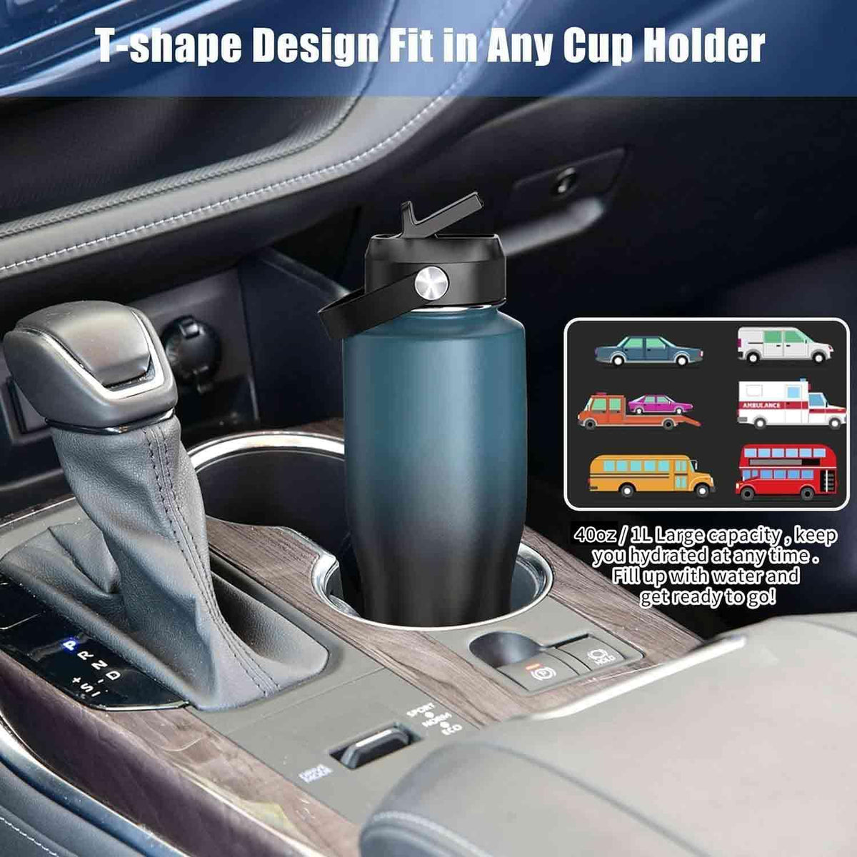 40oz Stainless Steel Water Bottle (Gray / 40 Ounces)