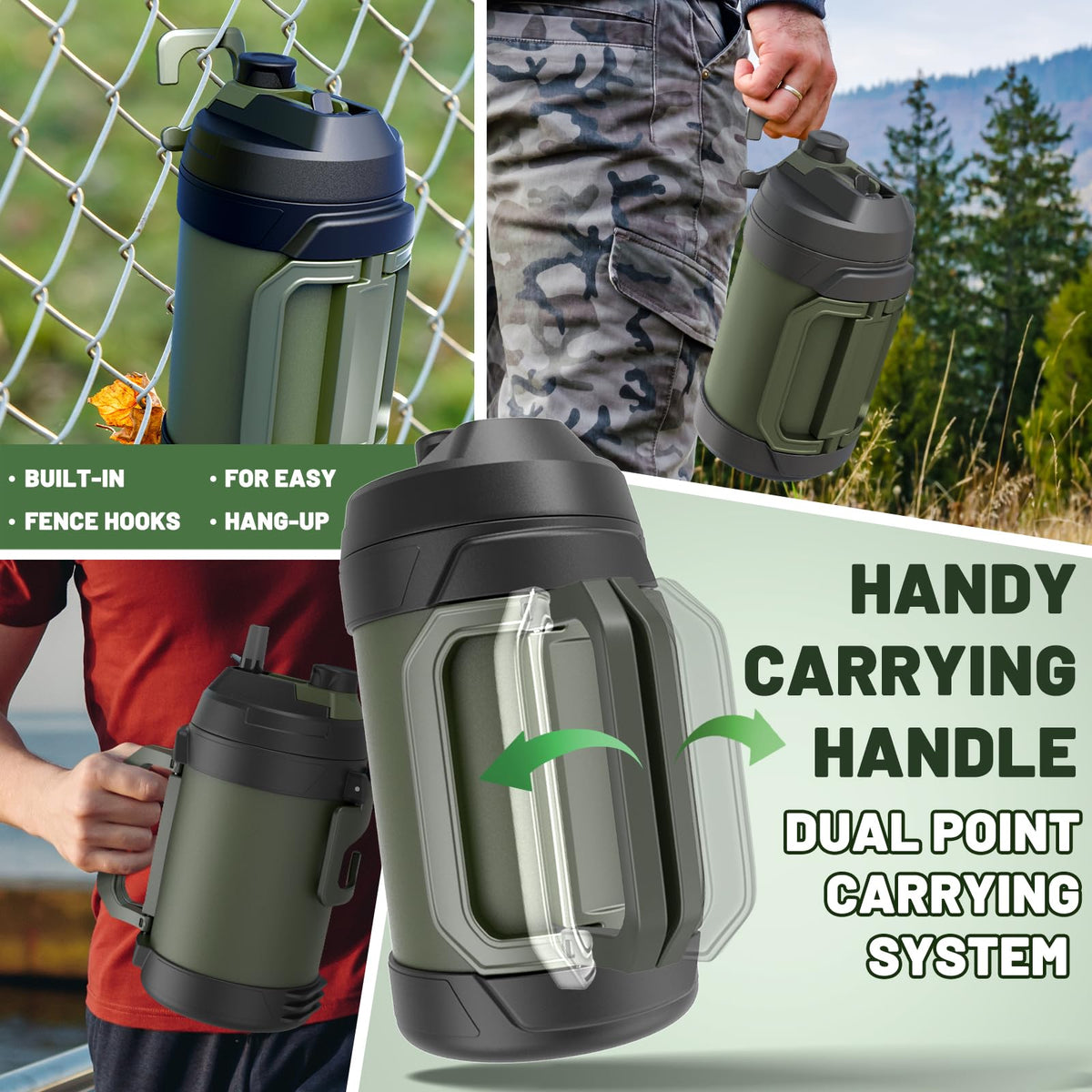 1 gallon water jug (Classic Black / 128 Ounces)
