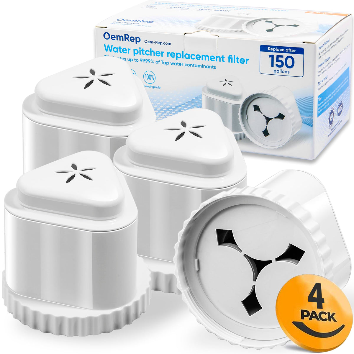 4Pack Replacement Filter for EPIC Water Filter Pitcher (4Pack)