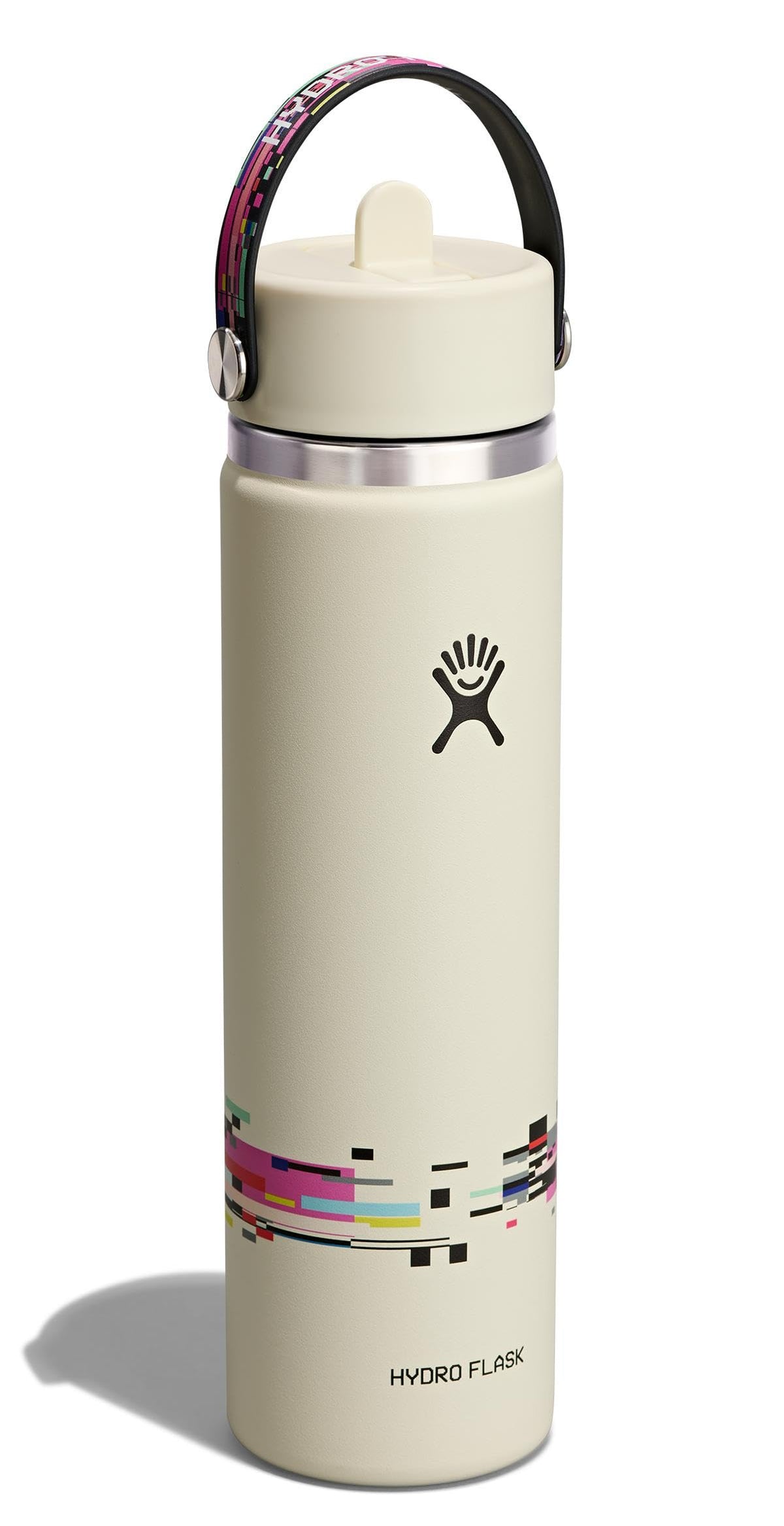 Water Bottle Insulated Stainless Steel (GLITCH WHITE / 24 Ounces)