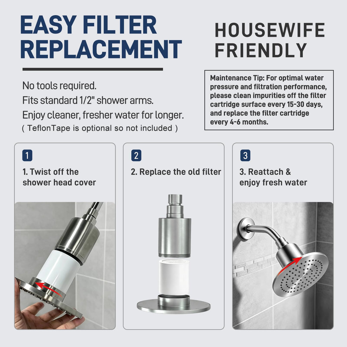 Filtered Shower Head with Filters (Brushed Nickel)