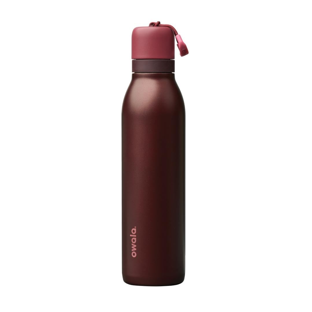 FreeSip Twist Stainless Steel Water Bottle 24 oz Black Cherry (Black Cherry / 24 Ounces)
