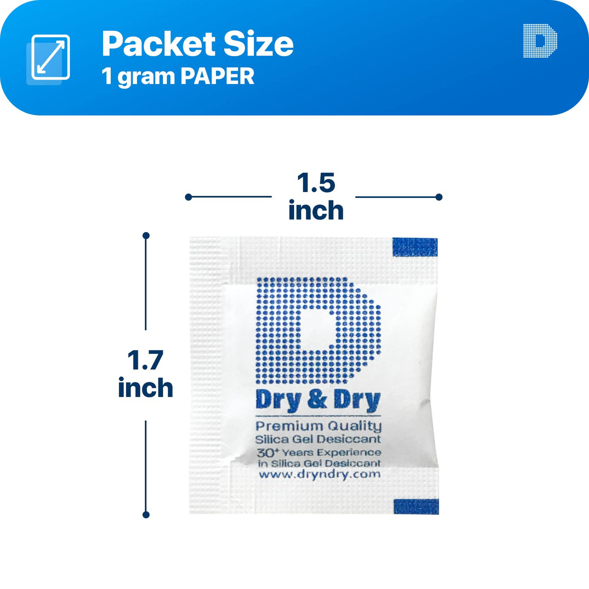 1 Gram [50 Packets] Silica Gel Packets Desiccants (1 Gram)