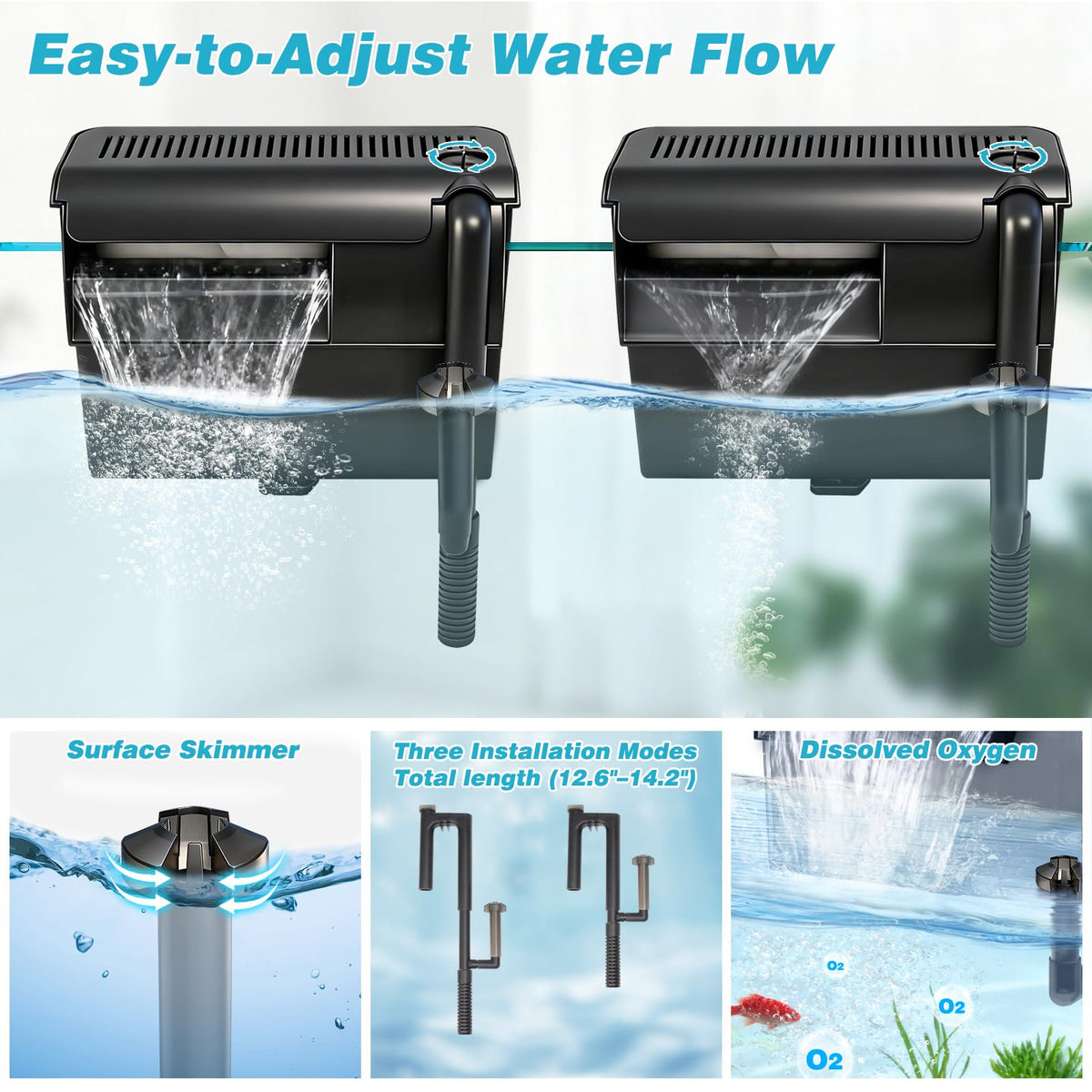Large Hang on Back Aquarium Filter w (HB-1200)