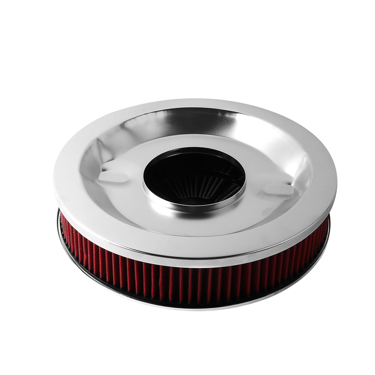 14"x3" Round Air Cleaner filter Kit for Carburetor Red Chrome (14"*3")