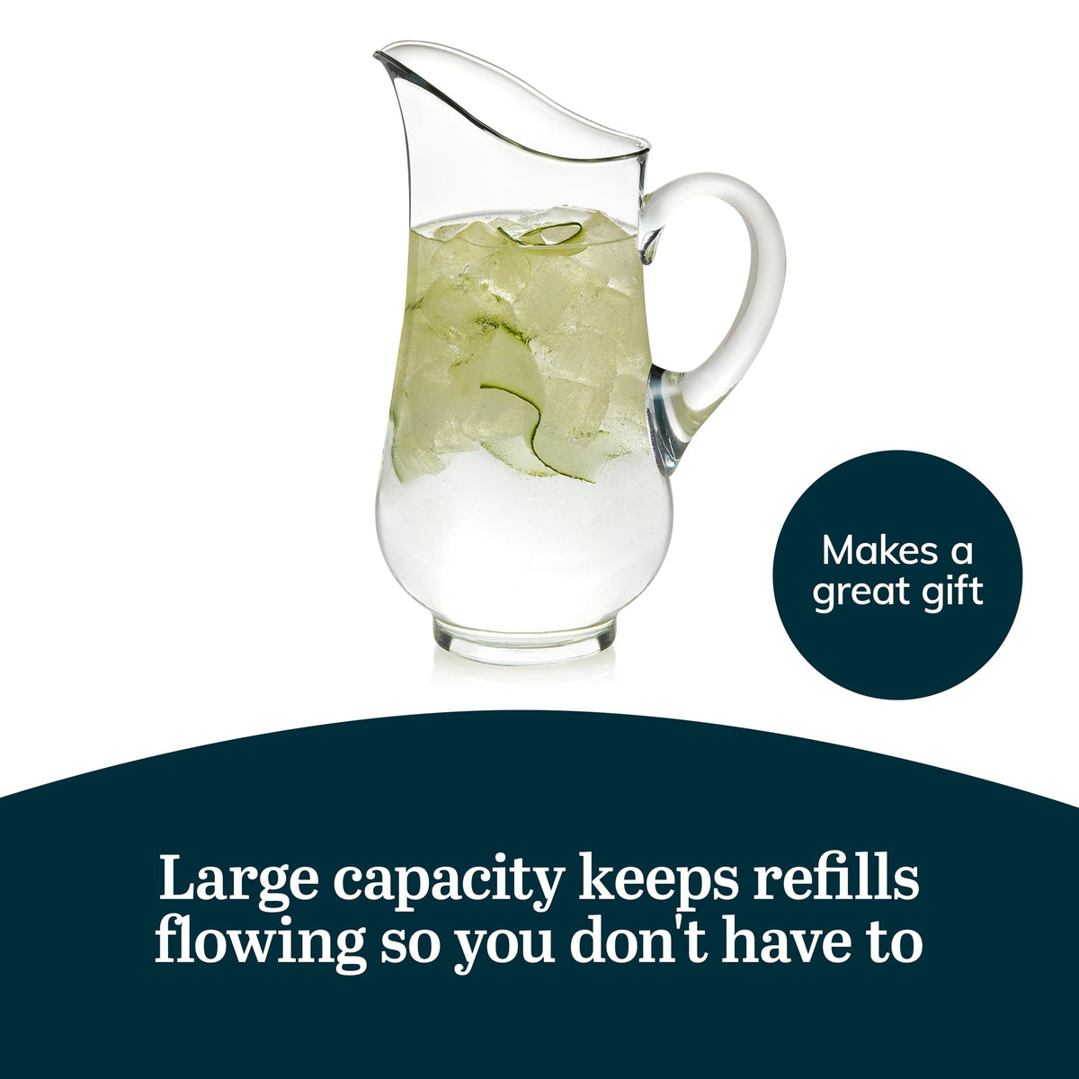 Atlantis Clear Glass Pitcher with Handle for Water & Juice (Atlantis)