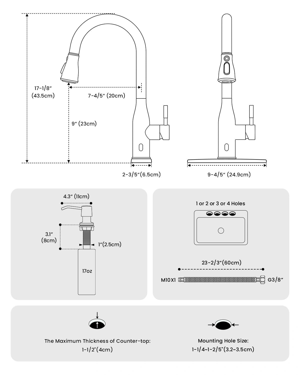 Oil Rubbed Bronze Touchless Kitchen Faucet with Soap Dispenser (Bronze)