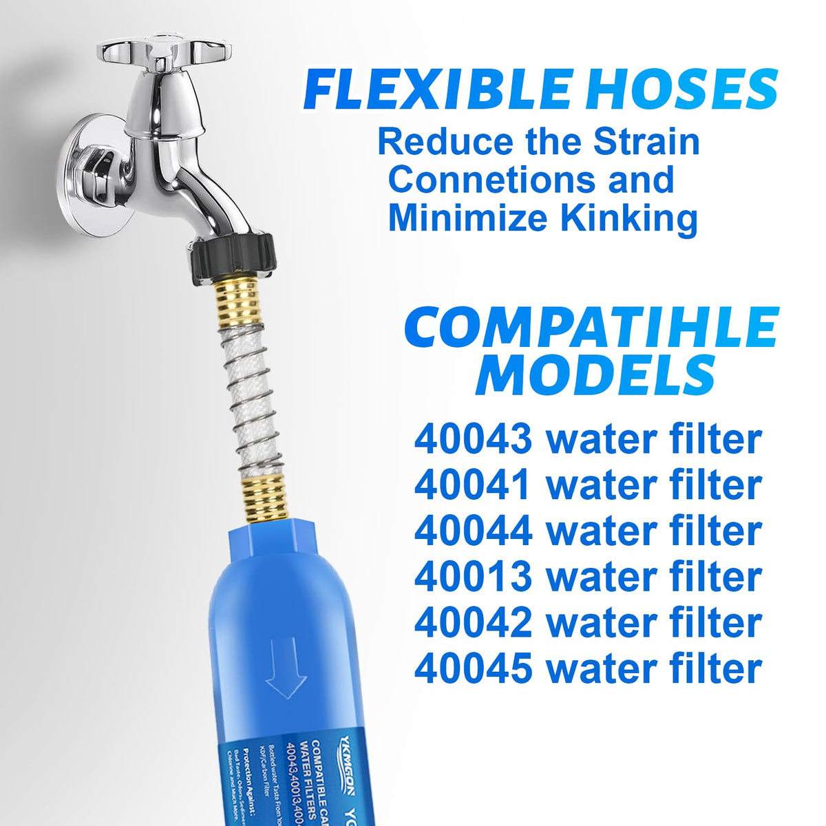 RV Inline Marine Water Filter With Flexible Hose Protector (2 Pack)