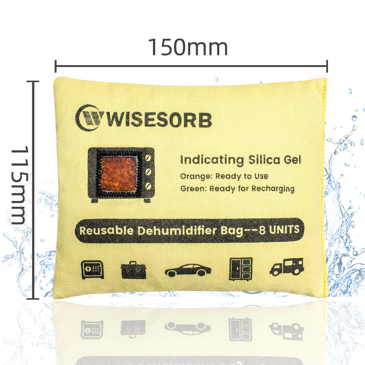 240g×2 Packs Rechargeable Silica Gel Desiccant Packs with Clean Window (240 Gram*2Pcs)
