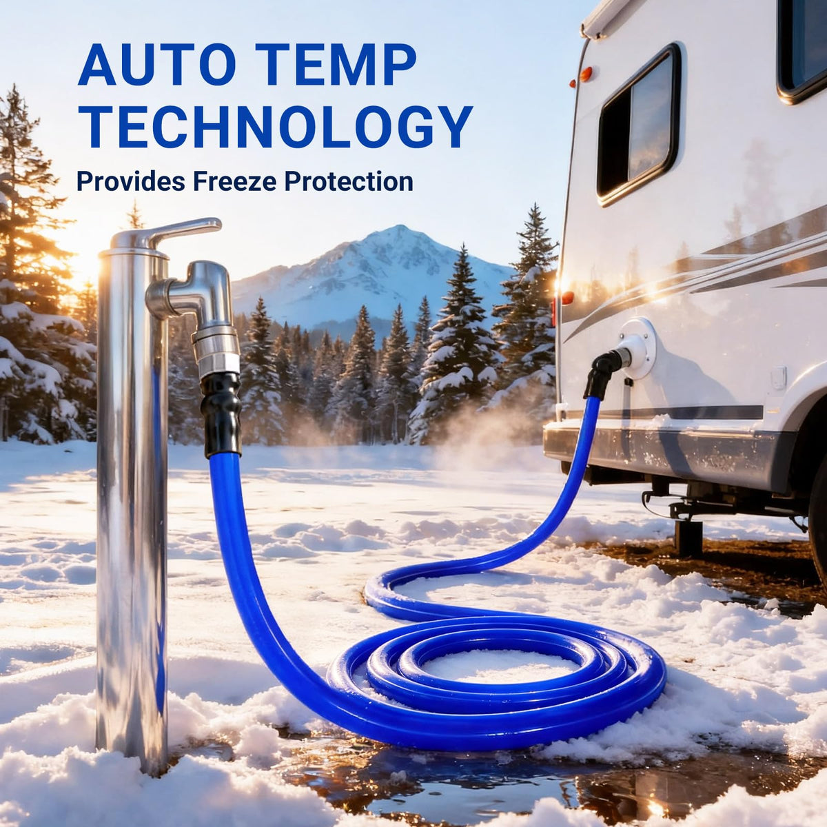 15FT Heated Water Hose for RV (15FT / Blue)